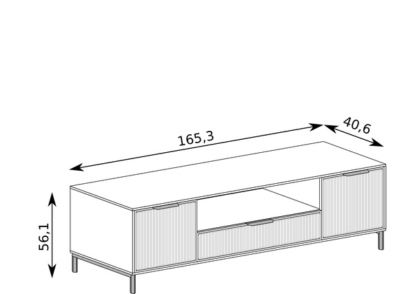 TV-Tisch VIVAS mit 2 Türen Caschmir
