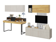 Schreibtisch mit Schubladen, hängendes Regal, Modern Jugendzimmer