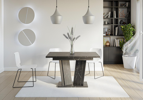 Esstisch Ausziehbar ANDZIAS Schwarz Marble