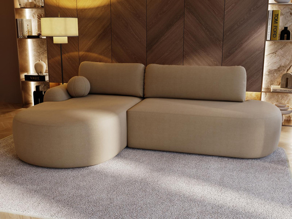 Rundes Ecksofa Beige