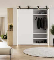 Schwebetürenschrank mit Spiegel LAVIAS Weiß