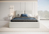 Design Polsterbett Bouclé mit Kopfstütze 120x200 Creme BUBBLE III 