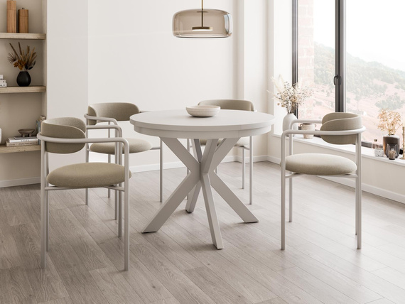 Runde Esstische BELLAMI Weiß/Weiß