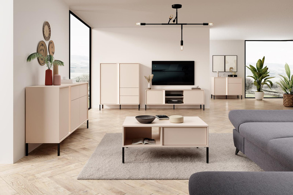 Kommode mit 4 Türen led NINA Beige