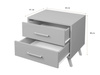 Nachtisch mit 2 Schubladen Gold Griffe ALEX II PFLAUME