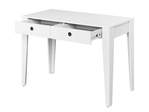 Schreibtisch klein mit 2 Schubladen KONO Weiß