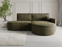 Hochwertiges Ecksofa L Eleganz trifft Komfort Olivgrün MORENO