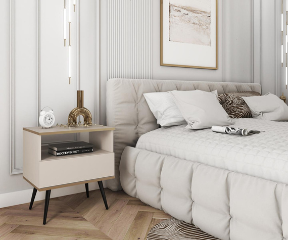 Nachttisch mit Schublade POLO Beige