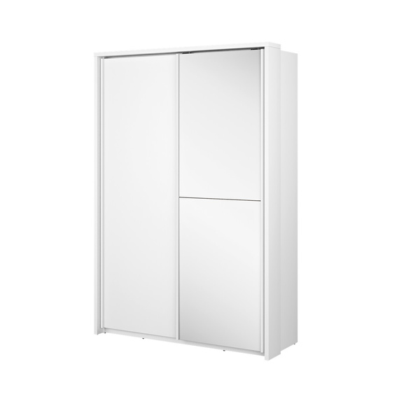 Kleiderschrank mit Spiegel zweitürig Weiß 