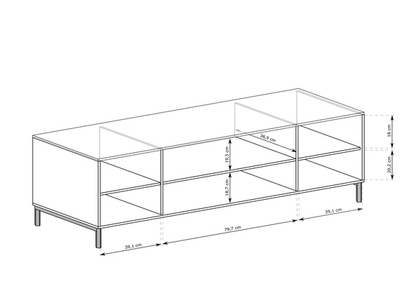 TV-Tisch VIVAS mit 2 Türen Caschmir