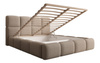 Bett aus Bouclé MERID Creme 140x200