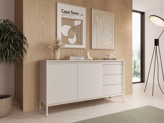 Kommode mit Lamellen JULO Beige