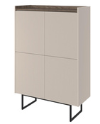 Highboard Modern DENI Beige/Eiche Dunkel