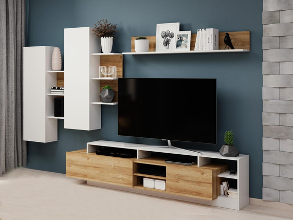 Wohnwand elegant und modern MONIAS Eiche
