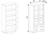 Glasvitrine mit 2 Schubladen ARIA Eiche Santana Hell