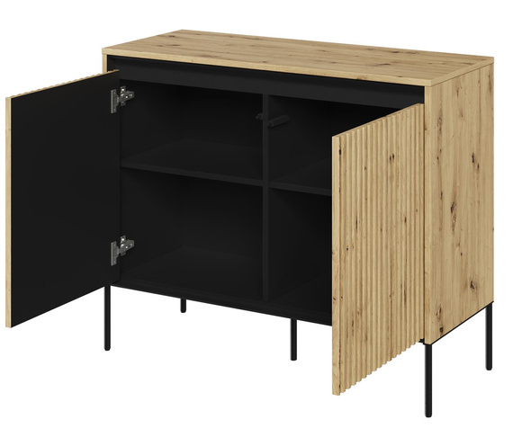 Kommode klein mit gerifflete Front für Wohnzimmer FLORE 