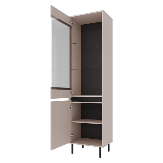 Moderne Standvitrine mit Glastür beige Ciao