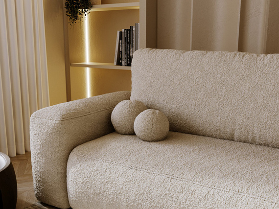 Ecksofa L-Form Rechts Schlaffunktion Stauraum Tedis beige