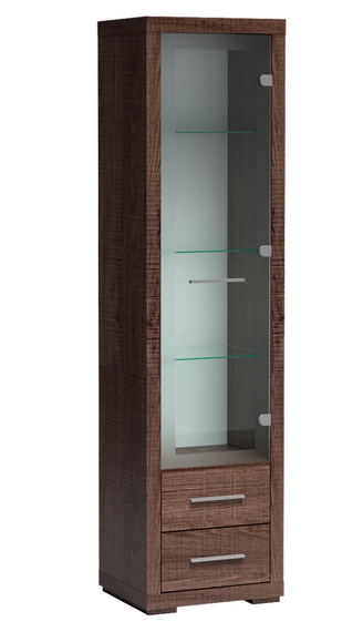 Vitrine ARIA mit 2 Schublade Eiche Santana Dunel 