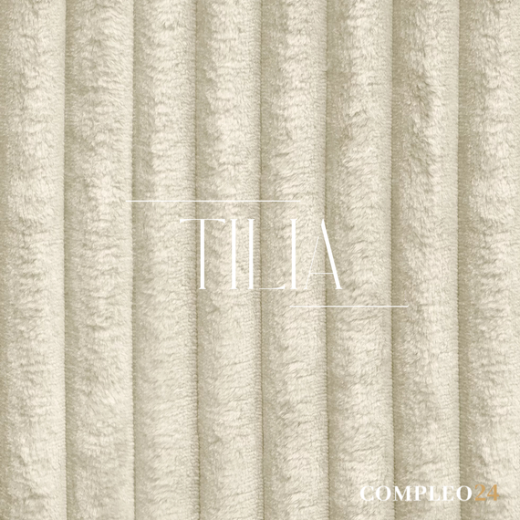 Boxbett mit Topper Hellbeige Cordstoff 120x200 NEL