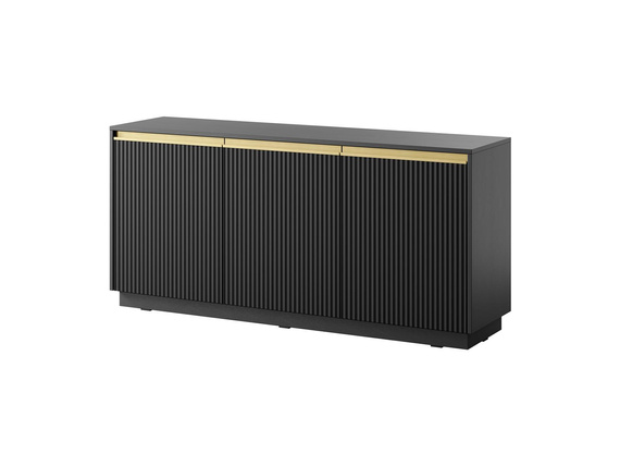 Nachttisch mit Fronten gefräst Schwarz GLAM