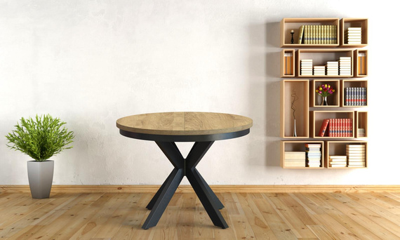 Runde Esstische BELLAMI Weiß Craft/Schwarz