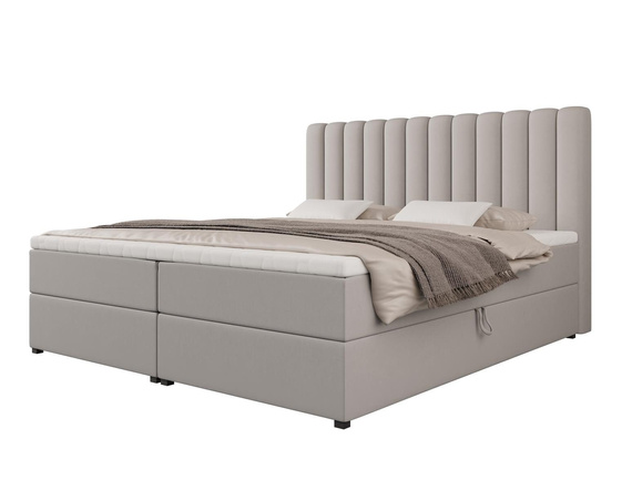 Boxspringbett mit Zwei Bettkästen 180x200 grau MEL