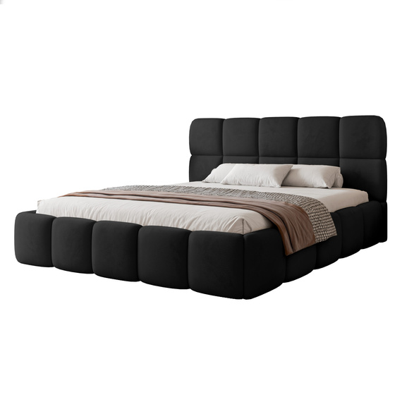 Stauraumbett Velvet CLOUDY 140x200 Schwarz