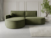  Luxuriöses Ecksofa L Rundes Design Highlight Olivgrün MORENO