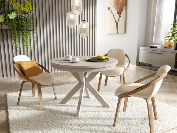 Runde Esstische BELLAMI Weiß modern