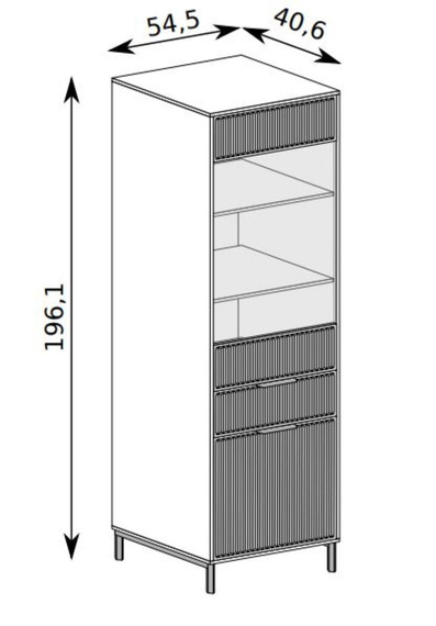 Standvitrine mit Schublade VIIVAS Blau
