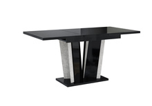 Esstisch Ausziehbar ANDZIAS Schwarz Gloss+Grau