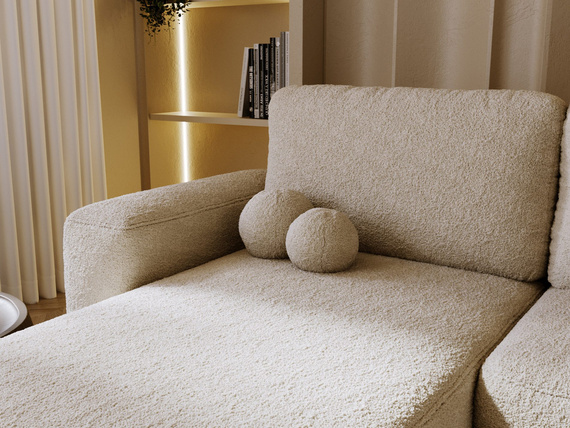 Braun Bouclé Sofa U-Form TEDIS