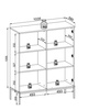 Vitrine mit gerifflete Front LINO Kaschmir