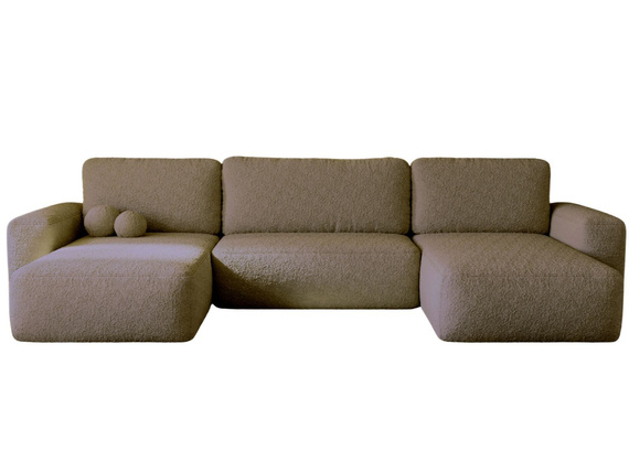 Dunkelbeige Bouclé Sofa U-Form TEDIS