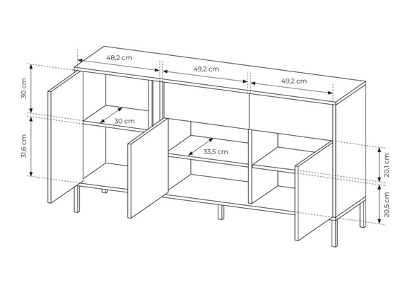 Sideboard mit 2 Schubladen NINA Beige