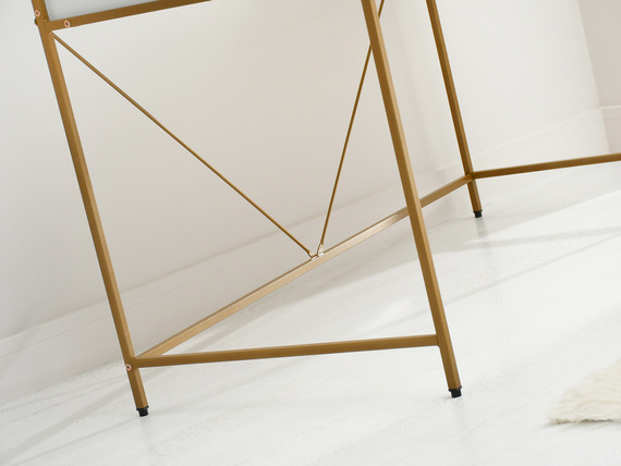 Schreibtisch mit 2 Schubladen Weiß Holz+Gold