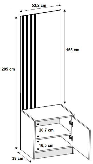 Garderoben-Set MALTI Weiß + Grün