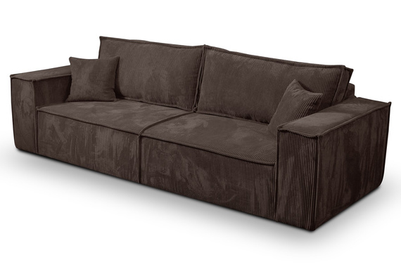 Schlafsofa mit Bettkasten und Cordstoff MONA Braun