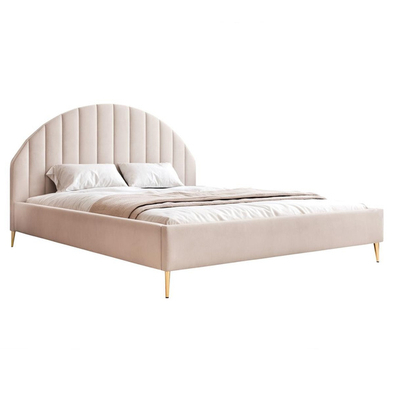 Designerbett mit Bettkasten und Füße 120x200 Beige PERLE