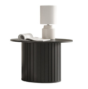 Rund Kaffeetisch für Couch mit Lamellen MODERNO Caschmir