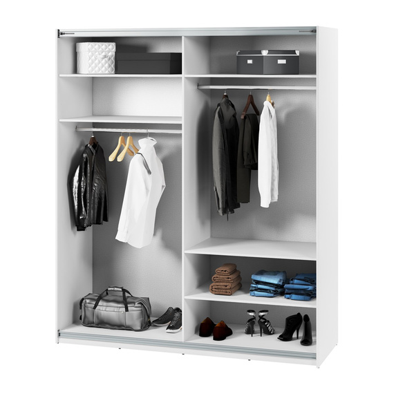Schwebetürenschrank LAVIAS mit Spiegel Weiß