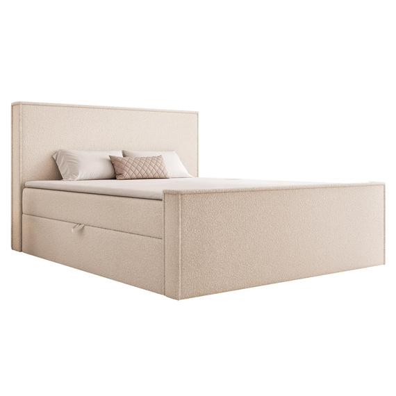 Boxspringbett mit Stauraumfunktion 180x200 Creme