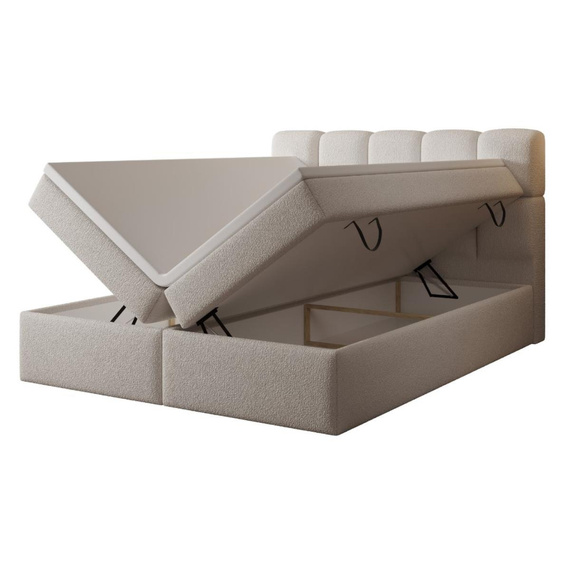Boxspringbett mit Bettkasten 140x200 Grau PUENTE