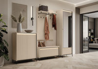 Garderoben-Set Beige mit Lamellen FLORE