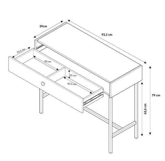 Schminktisch mit Schublade Beige DAVS