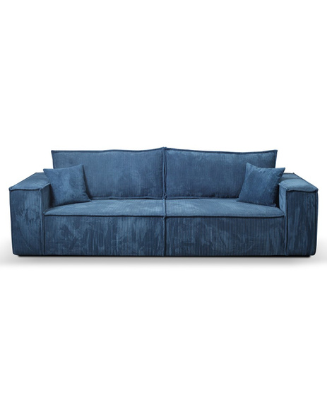 Schlafsofa mit Bettkasten und Cordstoff MONA Blau