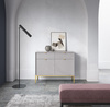 Kommode Schmal NANCY Grau+Gold