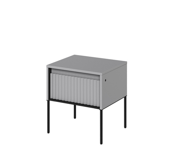 Nachttisch mit Schublade Fronten gefräst FLORE Grau