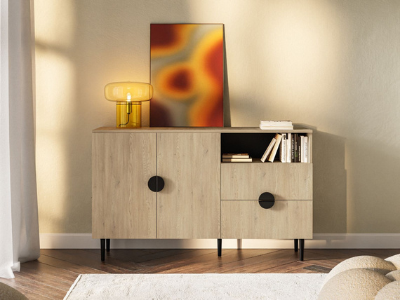 Elegant Japandi Kommode 137 cm eiche cremona OSSI